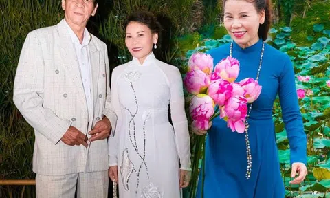 Không váy áo sành điệu, mẹ ruột Hồ Ngọc Hà yêu tà áo dài thướt tha khéo tôn dáng U70