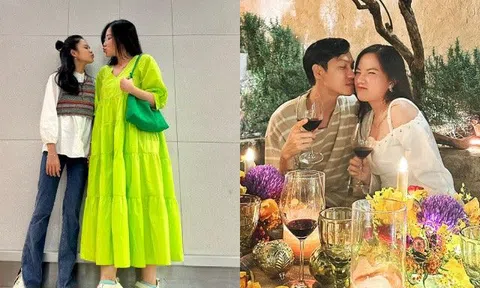 "Đọ chân" với ái nữ 12 tuổi cao kều gần 1m65, vợ cũ Lâm Vinh Hải được khen "bầu xinh quá"