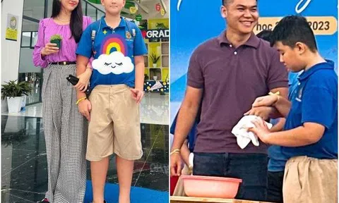 Con trai Lê Phương tốt nghiệp tiểu học, làm lễ tri ân với bố dượng, Quách Ngọc Ngoan vắng mặt