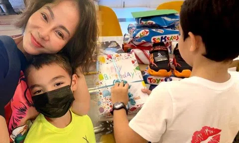 Thu Minh hiếm hoi khoe quý tử lai Tây nay đã 8 tuổi bên "núi" quà sinh nhật, chuẩn "giàu từ trong trứng"