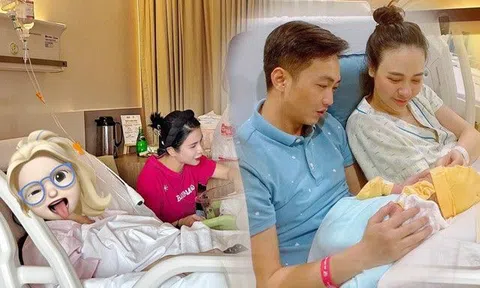 Hội mẹ bỉm Vbiz đam mê khoe mặt mộc trên giường đẻ, riêng Đàm Thu Trang khác biệt không giống ai