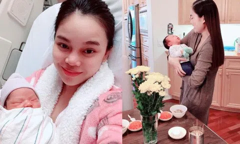Giang Hồng Ngọc lần đầu công khai ảnh bí mật sinh con ở Mỹ, nhóc tì bị mẹ gọi "ông già khó tính"