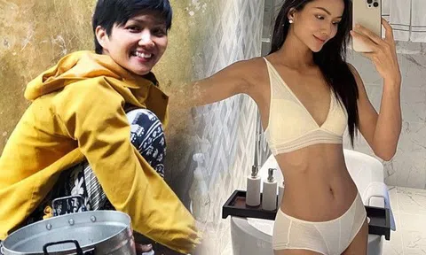 Từng làm người ở, nàng Hoa hậu hiện tại mặc đẹp sang, uống vang trong nhà tắm như cô chủ