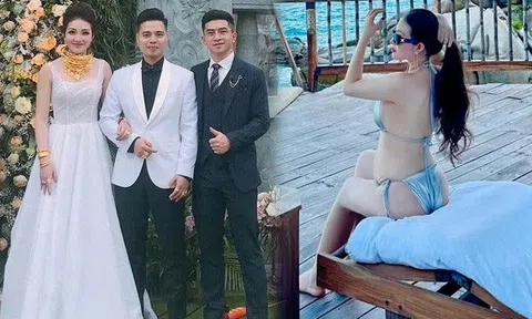 "Cô dâu 200 cây vàng Nam Định" mang thai lần 3, bụng vượt mặt vẫn mặc bikini bé xíu, khoe body nóng bỏng