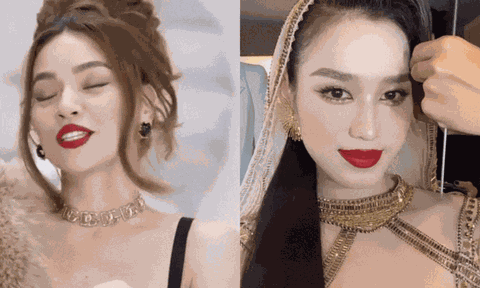 Cùng 1 màu son đỏ, Hà Hồ đánh lên "dính mắt", nhìn Đỗ Thị Hà lại drama như phim cung đấu