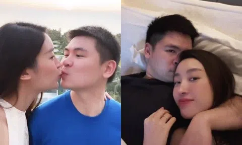 HH Đỗ Mỹ Linh khoe ảnh "khóa môi" cùng "chủ tịch nghìn tỷ", lộ khoảnh khắc được chồng "thơm vào bụng"