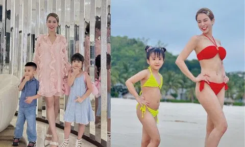Khoe eo "bánh mì" khi diện bikini cùng mẹ, con gái Diệp Lâm Anh gây chú ý vì gương mặt giống hệt bố