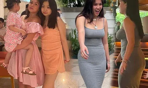 2 con gái học giỏi của Phượng Chanel lớn phổng phao, "lên đồ" bó sát khoe dáng chất như gái Tây