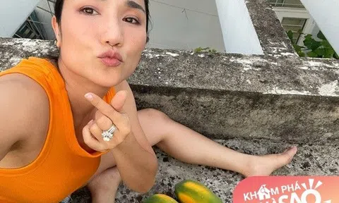 MC Cát Tường mạo hiểm leo nóc nhà hái đu đủ, còn khoái chí cho biết "quá đã luôn"