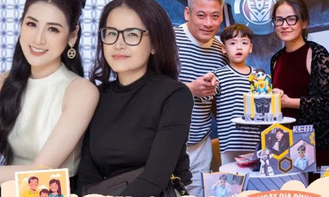 Mẹ ruột Á hậu Tú Anh, ở sự kiện là chị quản lý "tâm đầu ý hợp", về nhà là bà ngoại giản dị