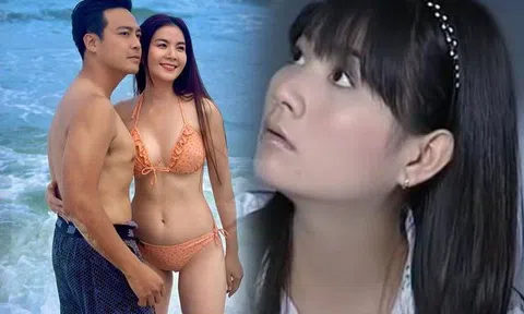 Mỹ nữ Cổng mặt trời khoe đường cong nhấp nhô hơn sóng biển, chồng soái ca đứng cạnh cũng làm nền