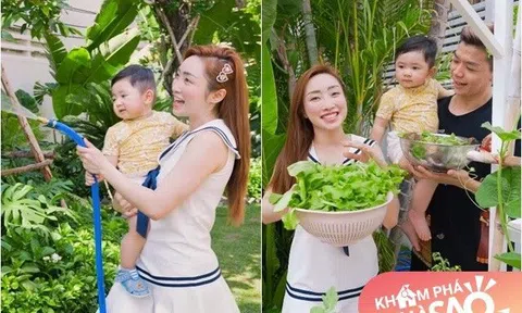 Vợ giàu của Chi Bảo khoe khu vườn xanh mướt trong biệt thự, phải rời xuống nhà vườn cho con tập làm nông dân