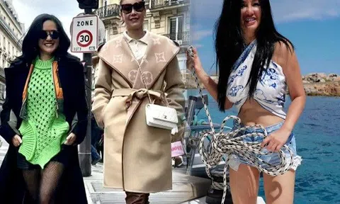 Cô Bống Hồng Nhung đọ style "cháu gái" Hoa hậu: U60 "chẳng chịu già", mặc áo soi thấu nội y