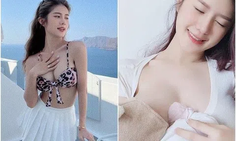 Hotgirl tiếp viên hàng không nghiện khoe cảnh cho con bú, ai nhìn cũng thắc mắc