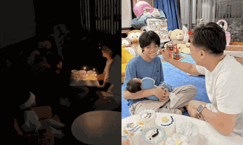 Subeo đón sinh nhật với bố mẹ và 4 em chung nửa dòng máu, Cường Đô La chuẩn bị 9 chiếc bánh kem