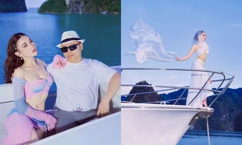 Vợ chồng Phương Oanh tình tứ trên du thuyền, "bàn tay hư" của Shark Bình thành tâm điểm