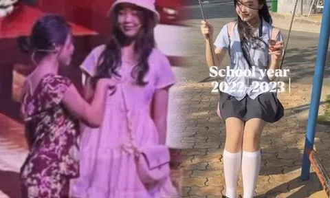 Theo chân con gái Quyền Linh đến trường, mặt mộc xinh nhất nhì lớp, cao hơn bạn bè một cái đầu