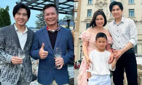 Đan Trường đưa con trai và vợ cũ dự tiệc cùng Shark Hưng, trước mặt Thiên Từ nói không tán thành con theo nghề