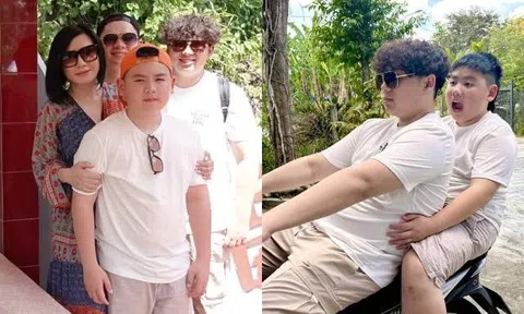 3 con trai Bằng Kiều lần đầu về Việt Nam: Lạ lẫm khi nhìn xe máy, thấy trâu ăn cỏ cũng chụp ảnh "check-in"
