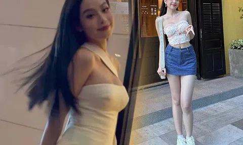 Hoa hậu Việt Nam nhỏ tuổi nhất xuống phố váy áo gợi cảm, nhìn vội là dễ "đỏ mặt tía tai"
