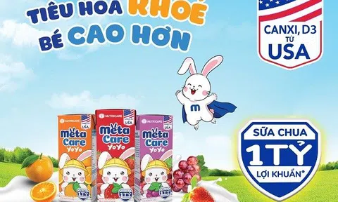 Sữa Chua Uống Metacare 1 tỷ lợi khuẩn mới giúp tăng cường sức khỏe đường ruột cho trẻ nhỏ