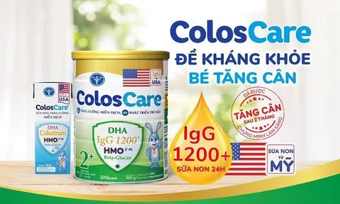 ColosCare 2+ được chứng minh lâm sàng giúp đề kháng khỏe, bé tăng cân