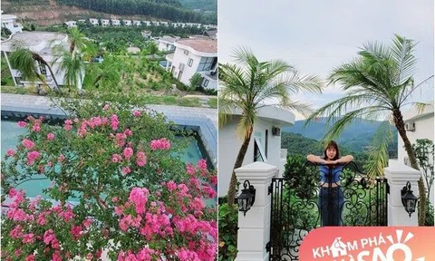 Cảnh rực rỡ trước cửa biệt thự trên núi của Mạnh Trường, nam diễn viên "cay" với ảnh vợ chụp ở cổng nhà