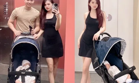 Hoa khôi Thể thao Nguyễn Khánh Huyền khoe eo thon chỉ 2 tháng sau khi sinh con đầu lòng