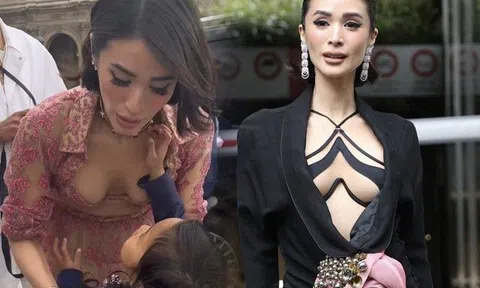 Bạn thân là triệu phú của Tăng Thanh Hà bị chỉ trích vì mặc hở ngực trước trẻ nhỏ