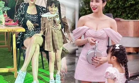 Con gái giống hệt chồng cũ của Diệp Lâm Anh nay lớn phổng, ăn mặc đồng điệu với mẹ đi sự kiện