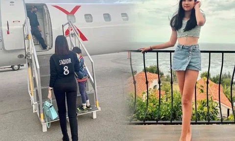 Cháu gái tỷ phú Hoàng Kiều giống mẹ cặp chân dài nhưng ăn mặc trái ngược, đi đâu cũng mang dép lào