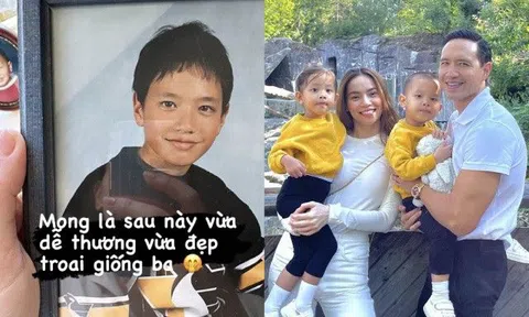 Hồ Ngọc Hà tung ảnh Kim Lý thời niên thiếu cực đẹp trai, dự đoán Leon tương lai lớn lên giống bố
