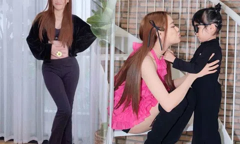 Nhã Phương bầu vượt mặt vẫn đi giày cao gót, che bụng tài tình nhưng con gái giấu mặt mới lấn át "hào quang"