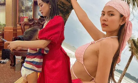 Cùng "vượt cạn" năm 24 tuổi và có ảnh cho con bú nổi tiếng, cặp mẹ trẻ giờ diện bikini khoe dáng làm nhiều người xót