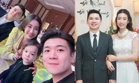 Thiếu gia Đỗ Quang Vinh đăng ảnh cùng con, nghi chụp tại tiệc đầy tháng ái nữ nhà Đỗ Mỹ Linh qua 2 chi tiết