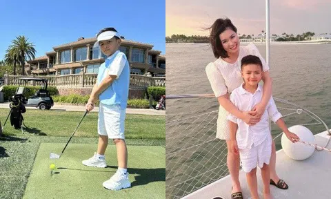 Khoe con trai chơi golf siêu chuẩn, vợ cũ Đan Trường ngỡ ngàng nhận ra Thiên Từ lớn lên không còn giống bố
