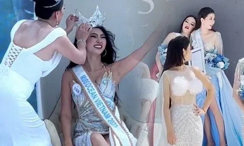 Hoa hậu Đại Dương tìm được truyền nhân của Lê Âu Ngân Anh, thí sinh ngất xỉu, ghế đăng quang như hàng mượn