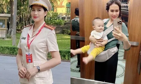 Nữ Thiếu tá Công an trong cảnh đánh ghen trên phố hot nhất VTV, vừa sinh con 12 tháng ở nhà làm mẹ giản dị