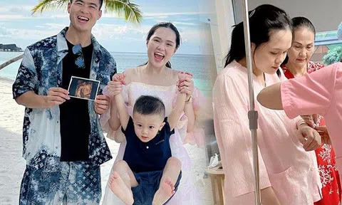Vợ cầu thủ Duy Mạnh đi đẻ chẳng ai hay, khoảnh khắc "lâm bồn" vẫn mặt hoa da phấn
