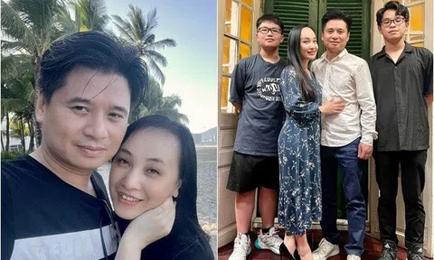 "Thị Mầu" Thu Huyền có chồng làm chức to về nhà vẫn rửa bát, 2 quý tử giờ cao lớn vượt bố mẹ gây bất ngờ