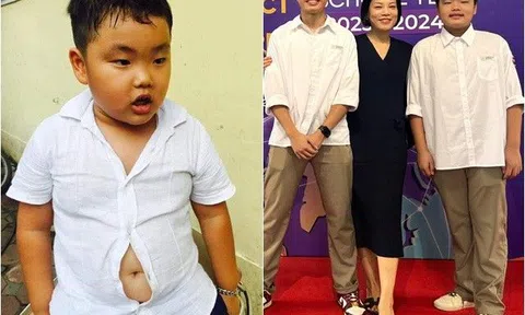 "Huyền thoại khai giảng" Bi Béo nay đã khác lắm rồi nhưng vẫn được cả bố và mẹ "hộ tống" đi tựu trường