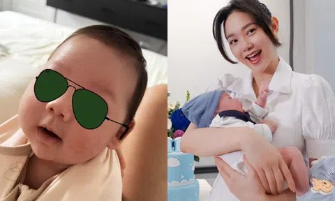 Con trai mới sinh của Minh Hằng lộ diện "chất chơi", 1 tháng tuổi đã biết ngóc đầu hóng chuyện