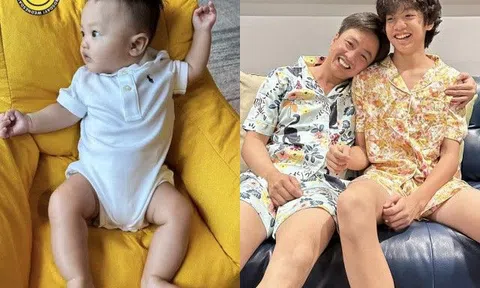 Con út Cường Đô La "hút hồn" người xem vì quá tuấn tú, góc nghiêng "ăn đứt" chị gái và anh trai về độ giống bố