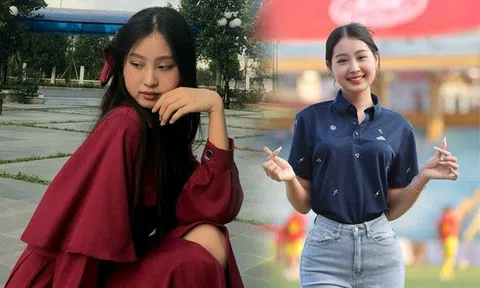 Cận cảnh nhan sắc cô gái làm sáng bừng cả sân bóng, mới 19 tuổi đi thi hoa hậu "ẵm" loạt giải
