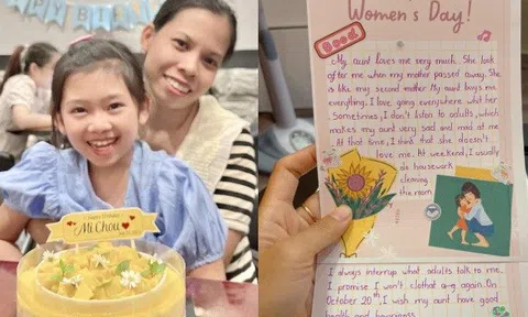 Mẹ mất sớm, xa bố từ năm 2 tuổi, con gái Mai Phương viết thư bằng 2 thứ tiếng cảm ơn bảo mẫu ngày 20/10