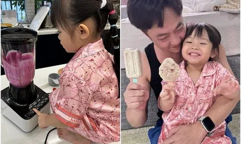 Sao Việt 24h: Tổng tài Cường Đô La làm kem cùng con gái, ái nữ Suchin đứng cả lên bàn thao tác như người lớn