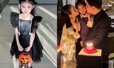 Con gái Mai Hồ trang điểm đậm, bé xíu trông đã như hoa hậu nhờ gen đẹp của cả bố lẫn mẹ