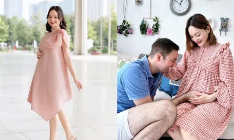 Lan Phương bầu 5 tháng bụng đã to vượt mặt, đi "cà kheo" cao hơn 10cm