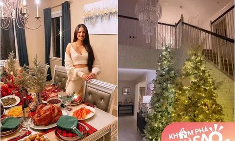 Bạch dinh của Phạm Hương lung linh đón Giáng sinh với 6 cây thông, năm nào cũng trang hoàng hoành tráng