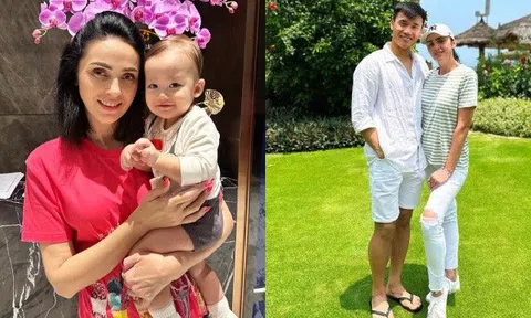 Mẹ vợ Ukraine của Bùi Tiến Dũng khoe dáng nuột nà, không ai nhận ra là "bà ngoại" kể cả khi bế cháu